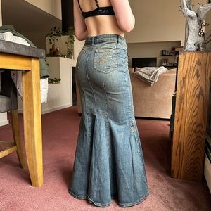 BISOU BISOU Denim Mermaid Maxi Skirt